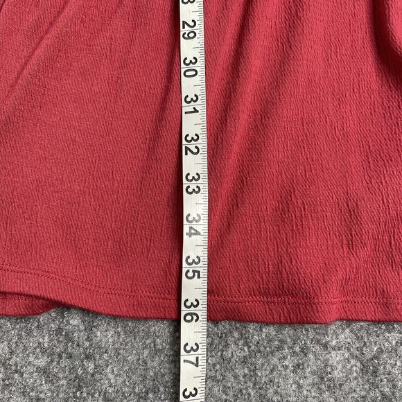 Knox Rose Dress Womens XXL Short Sleeve Babydoll Keyhole Back Dark Red - Picture 7 of 8